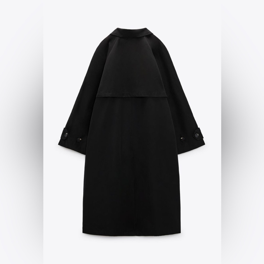 Zara ZW COLLECTION OVERSIZED WATER REPELLENT TRENCH COAT. Black. Size XS. NWT. - Picture 15 of 15